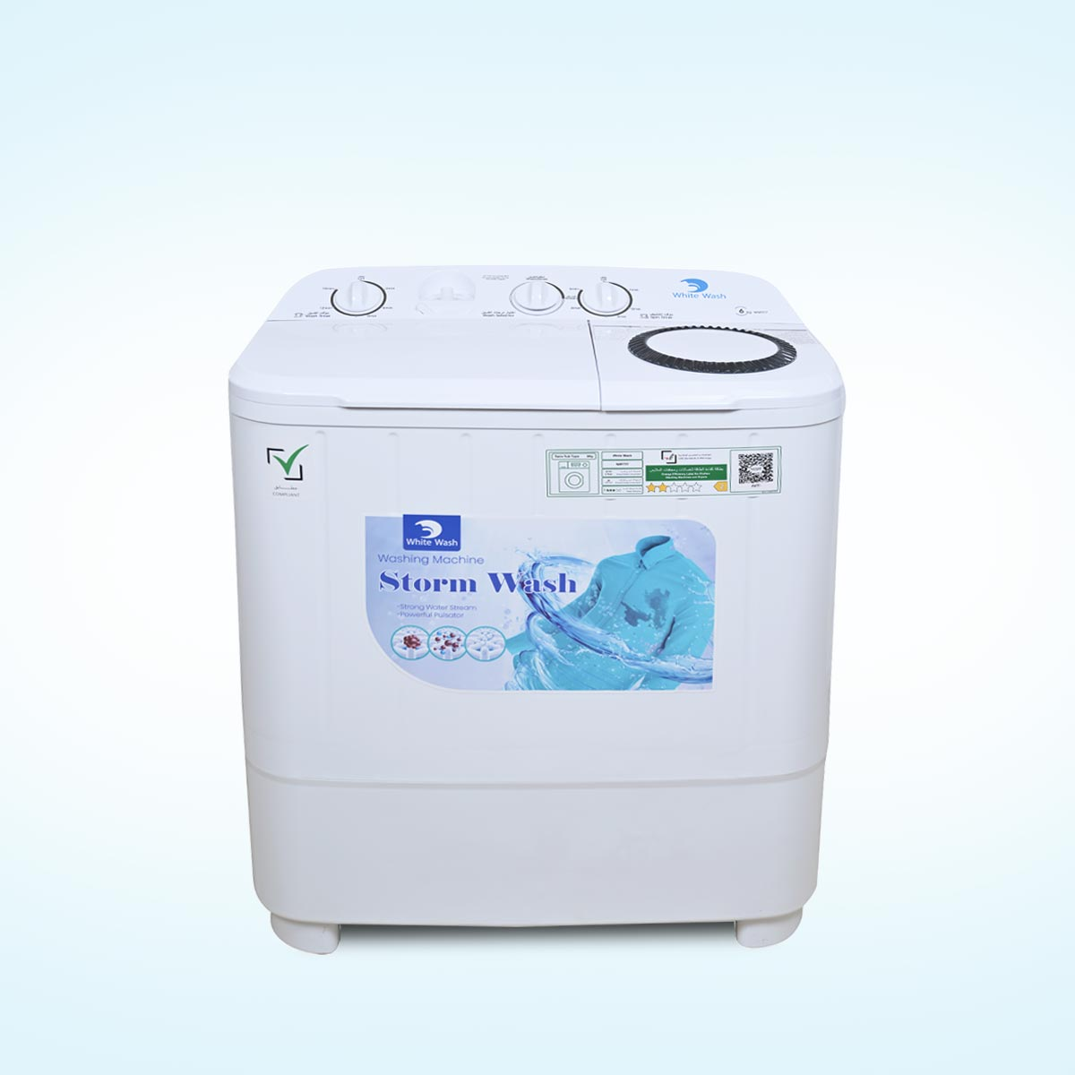 White Wash WWTT7 6 kg twin tub washing machine with 3.5 kg spin capacity